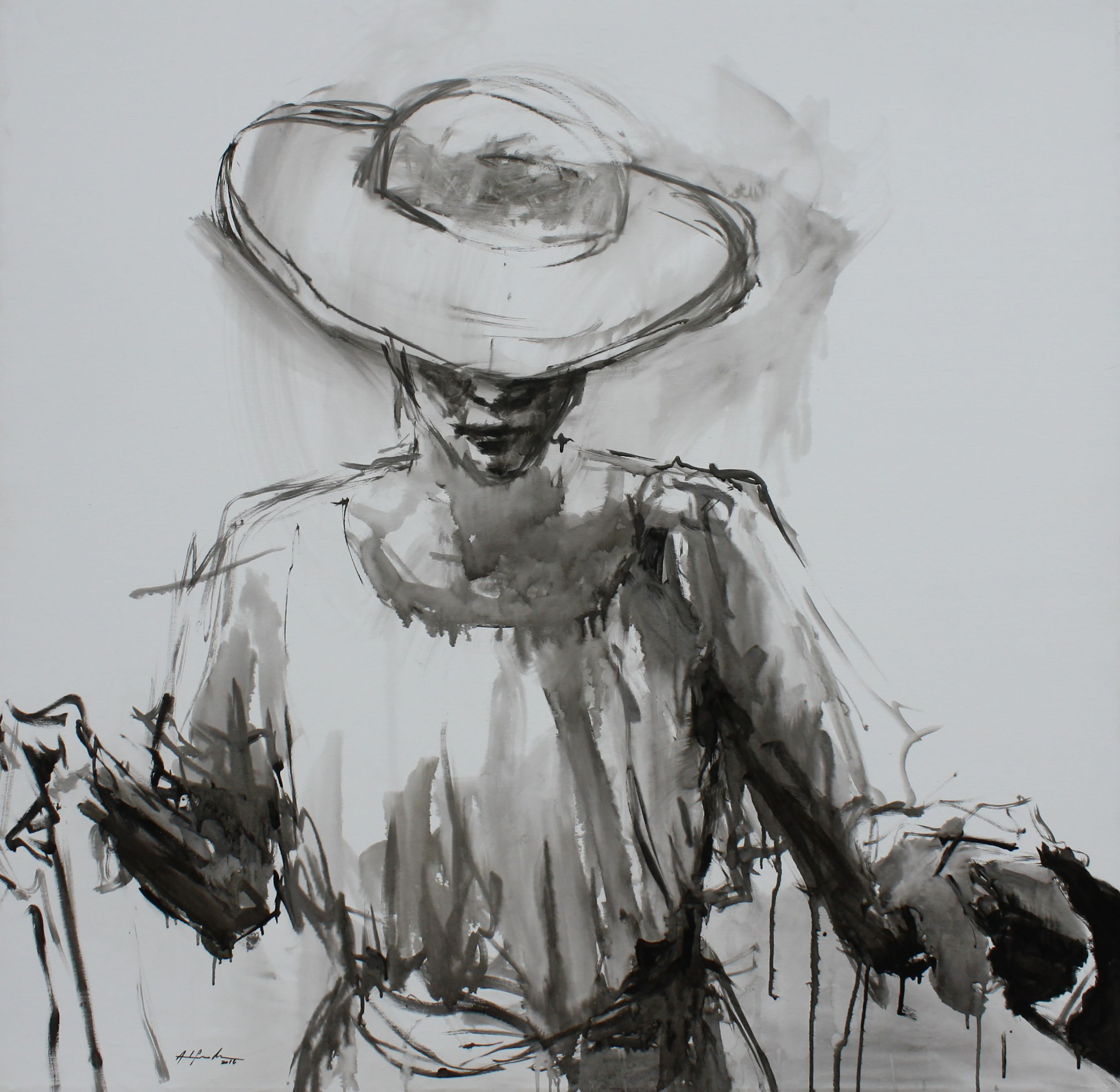 Acompañada por el Silencio 2016. 130 x 130 cm