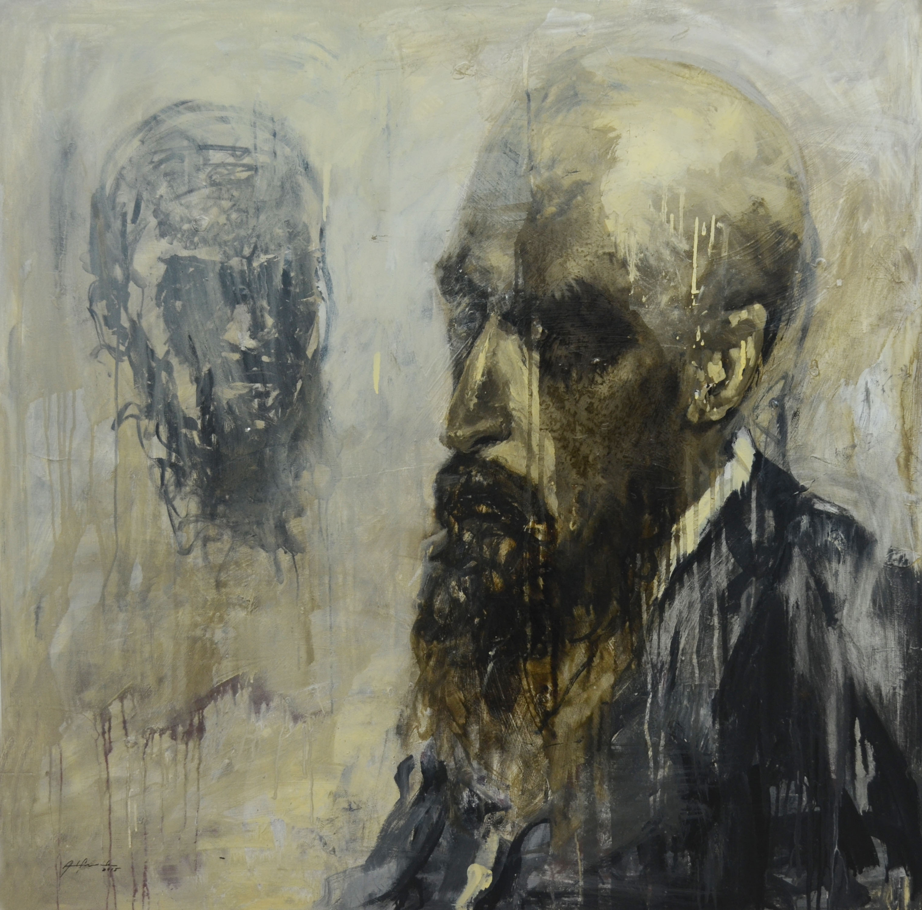 Antes del Umbral 2015. 130 x 130 cm. Mixta sobre lienzo