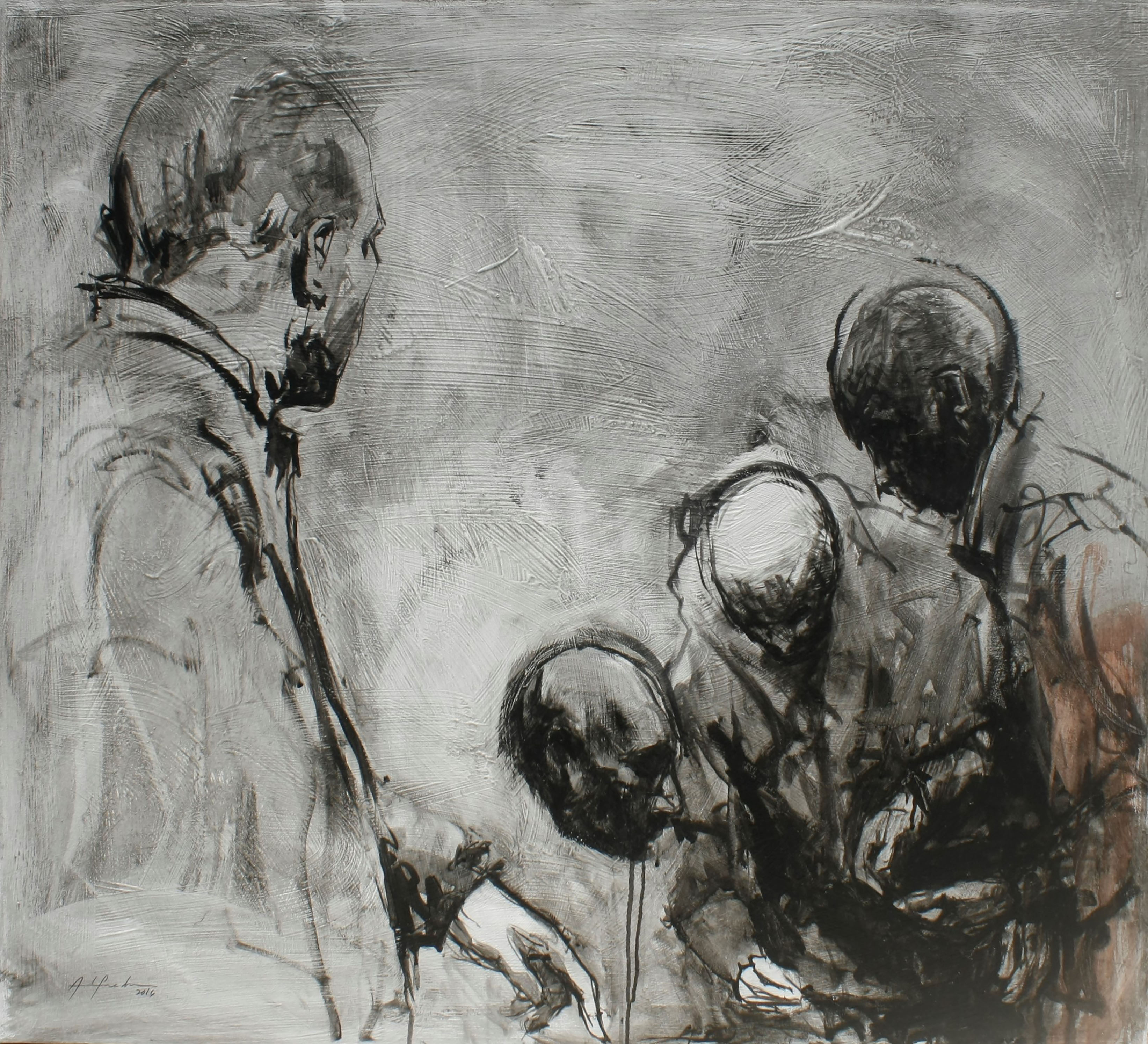 El pacto. 2016. 100 x 100 cm. mixta lienzo