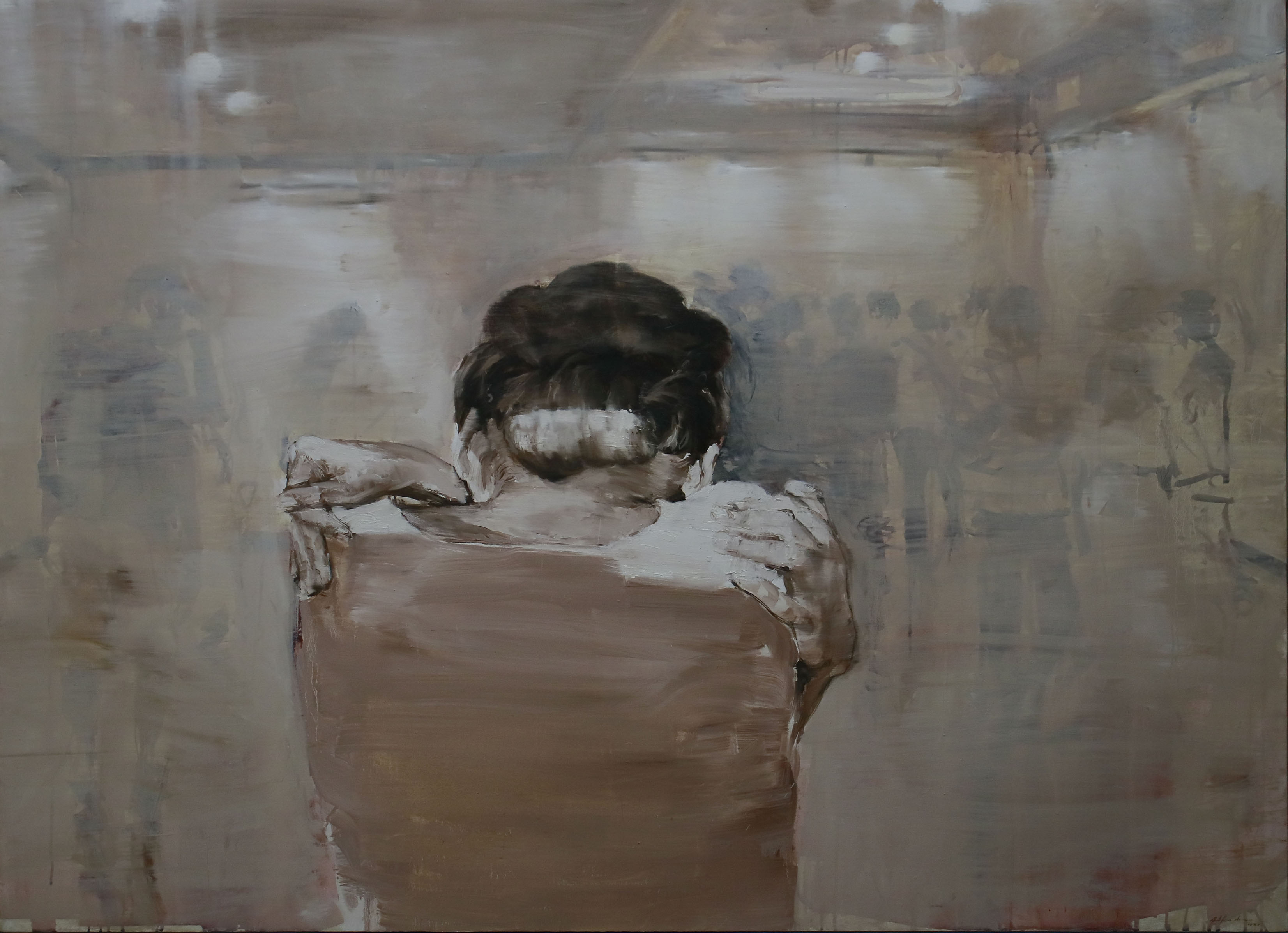 Inmersión. 2021. 130 x 180 cm. Óleo sobre lienzo.