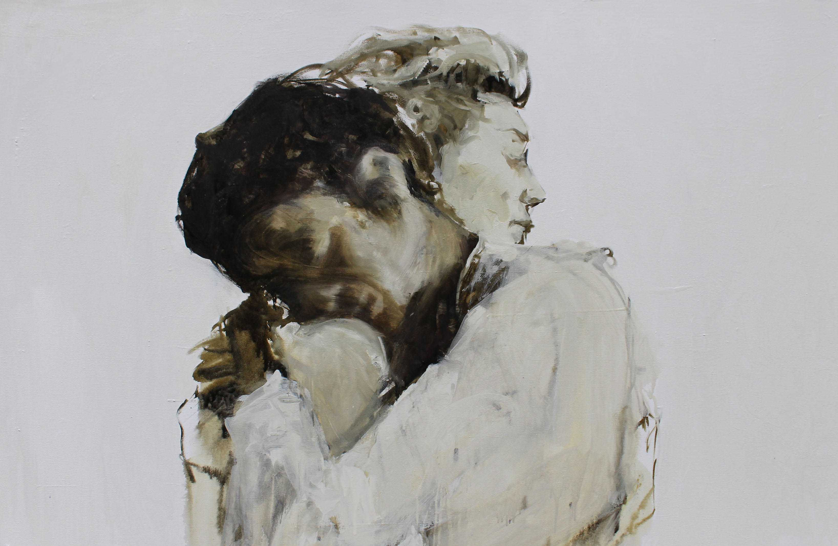 La luz de un Abrazo. 2019. 140 x 180 cm. Óleo sobre lienzo.