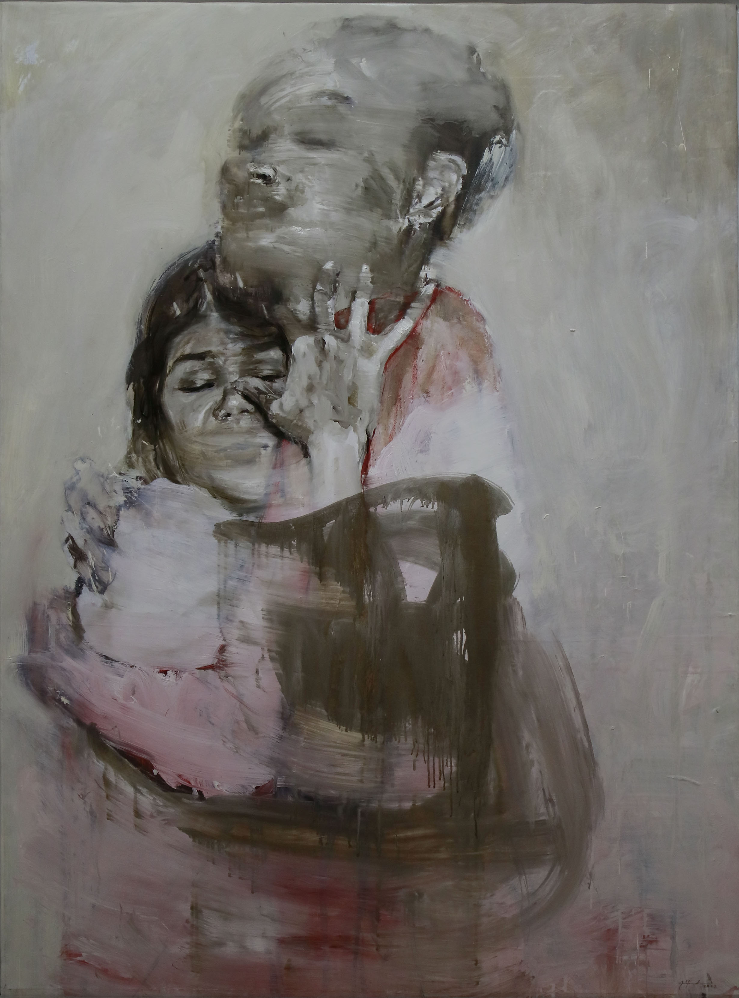 ST, de la serie Contacto. 2022. 175 x125 cm. Óleo sobre lienzo.