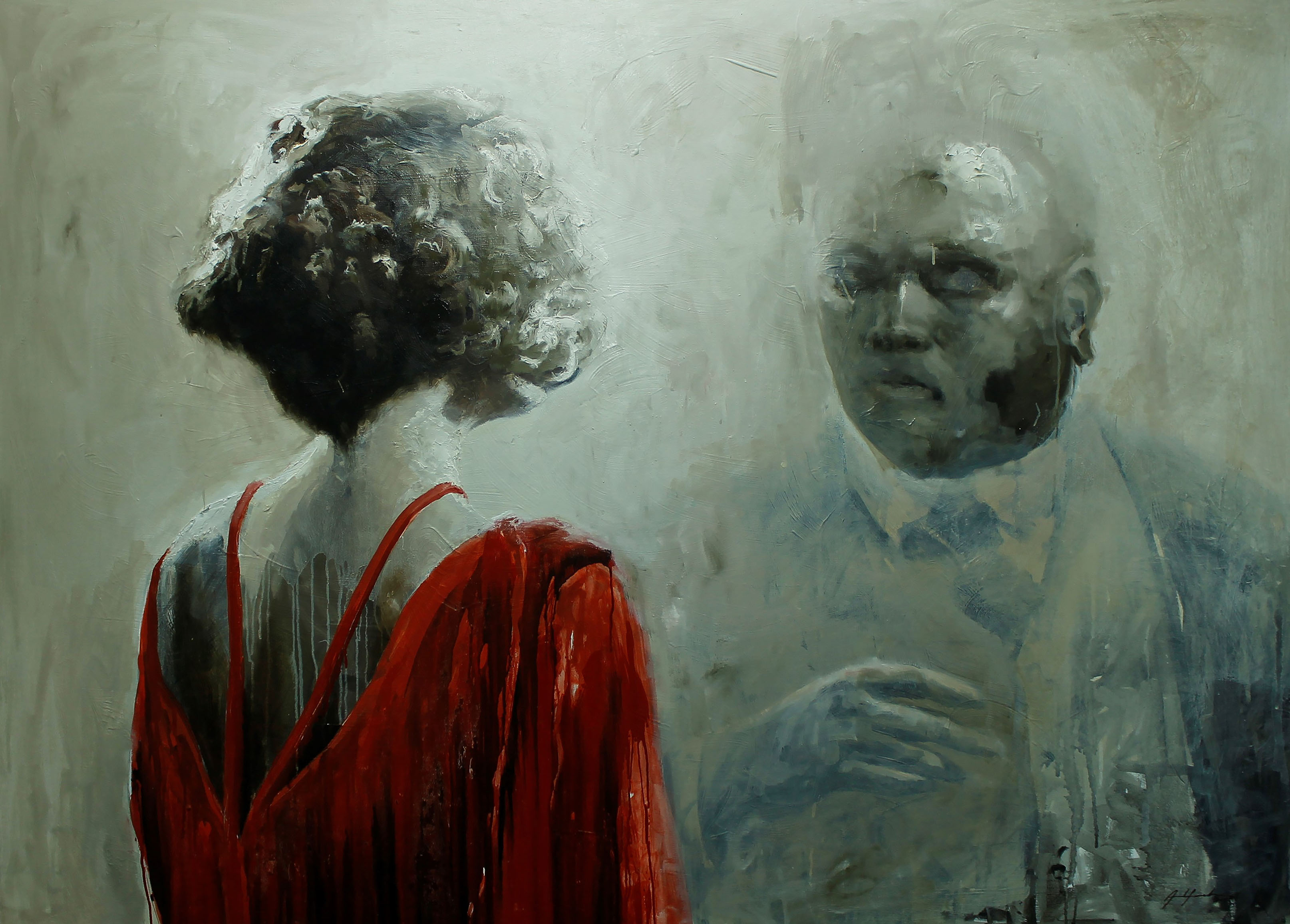 Perplejo. 2017. 130 x 130 cm. Mixta sobre Lienzo